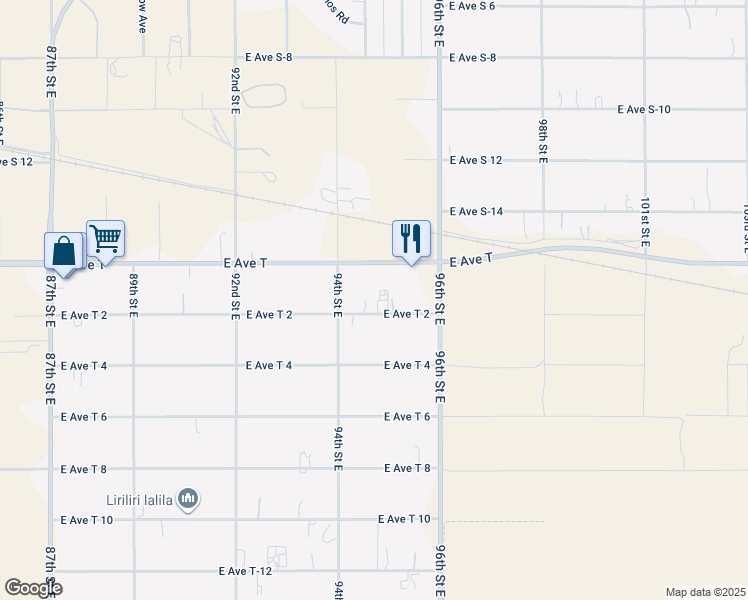 map of restaurants, bars, coffee shops, grocery stores, and more near 9441 East Avenue T 2 in Littlerock