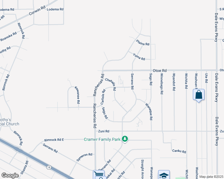 map of restaurants, bars, coffee shops, grocery stores, and more near 20211 Carlisle Road in Apple Valley