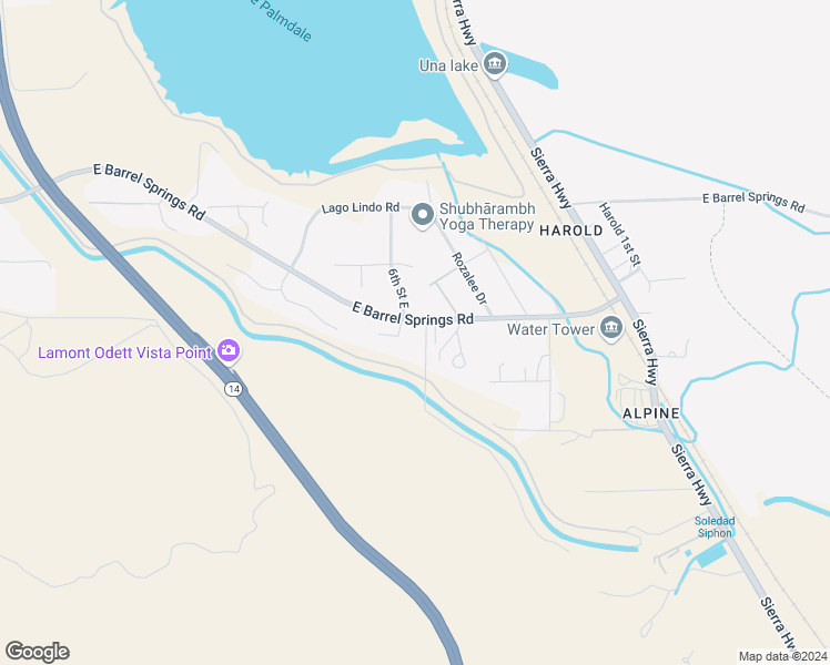 map of restaurants, bars, coffee shops, grocery stores, and more near 36358 Lakepointe Lane in Palmdale
