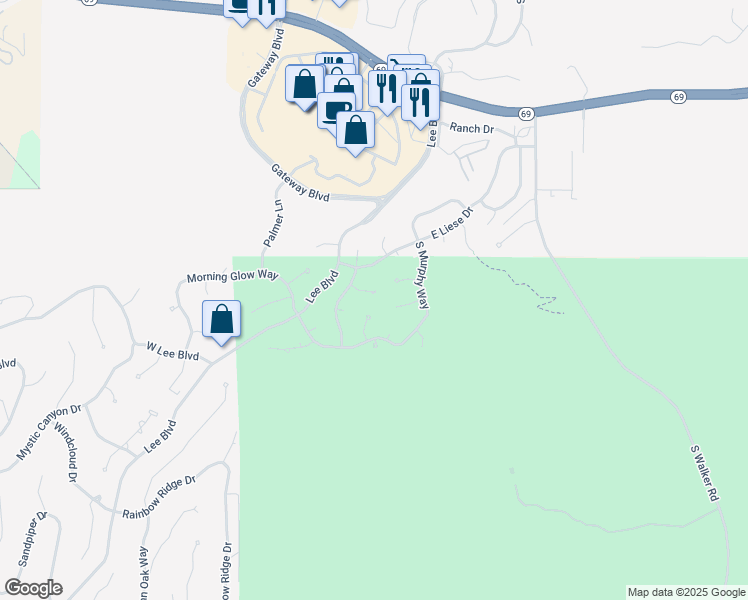 map of restaurants, bars, coffee shops, grocery stores, and more near 3343 East Sundance Circle in Prescott