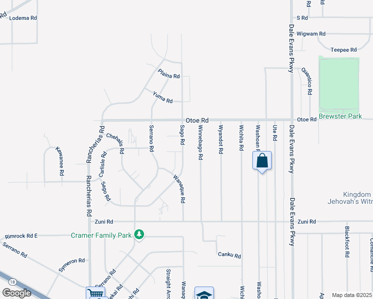 map of restaurants, bars, coffee shops, grocery stores, and more near 15983 Sago Road in Apple Valley