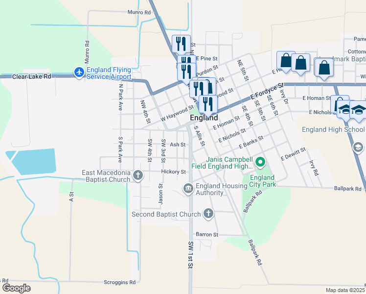 map of restaurants, bars, coffee shops, grocery stores, and more near 113 Ash Street in England