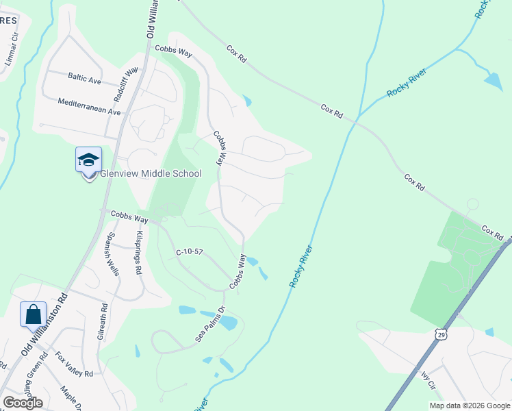 map of restaurants, bars, coffee shops, grocery stores, and more near 300 Burning Tree Road in Anderson