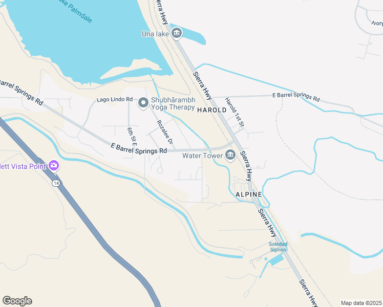 map of restaurants, bars, coffee shops, grocery stores, and more near 36360 Burnwell Court in Palmdale