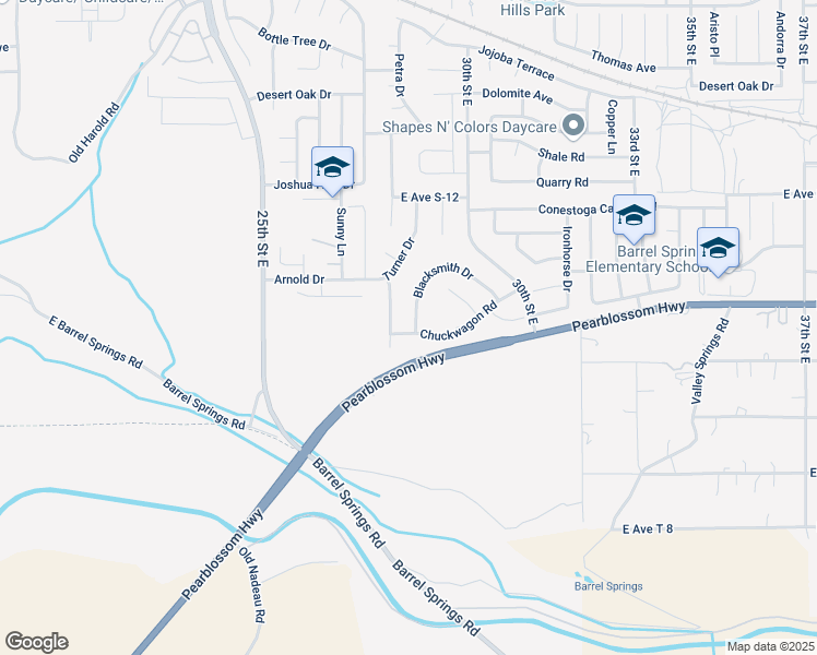 map of restaurants, bars, coffee shops, grocery stores, and more near 36341 Blacksmith Drive in Palmdale