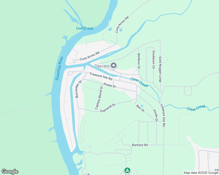 map of restaurants, bars, coffee shops, grocery stores, and more near 345 Pirate Drive in Hot Springs