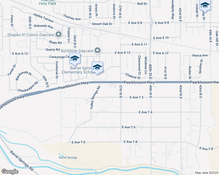 map of restaurants, bars, coffee shops, grocery stores, and more near 3636 Pearblossom Highway in Palmdale