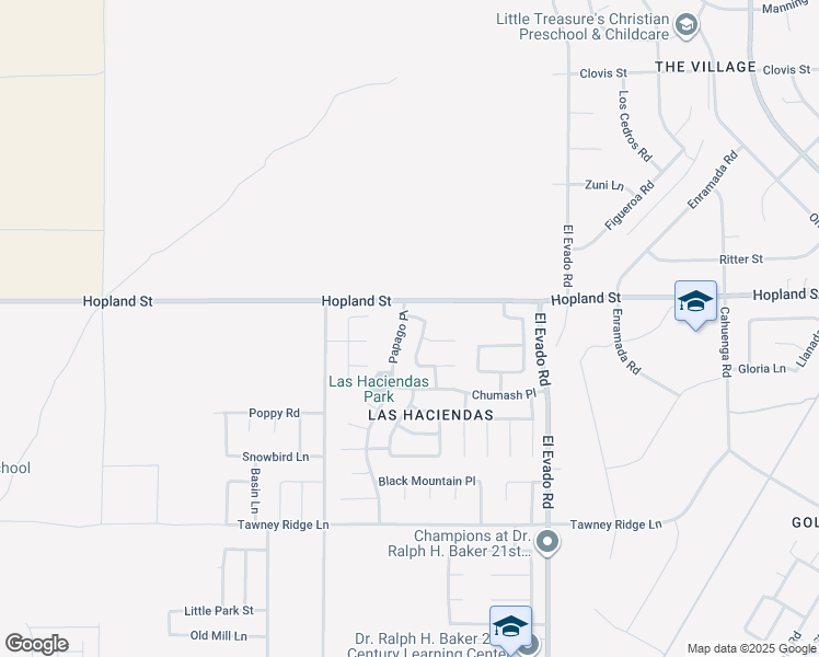 map of restaurants, bars, coffee shops, grocery stores, and more near 16061 Papago Place in Victorville