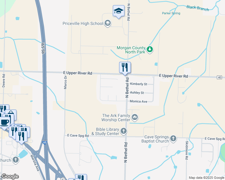 map of restaurants, bars, coffee shops, grocery stores, and more near 49 Pecan Circle in Decatur