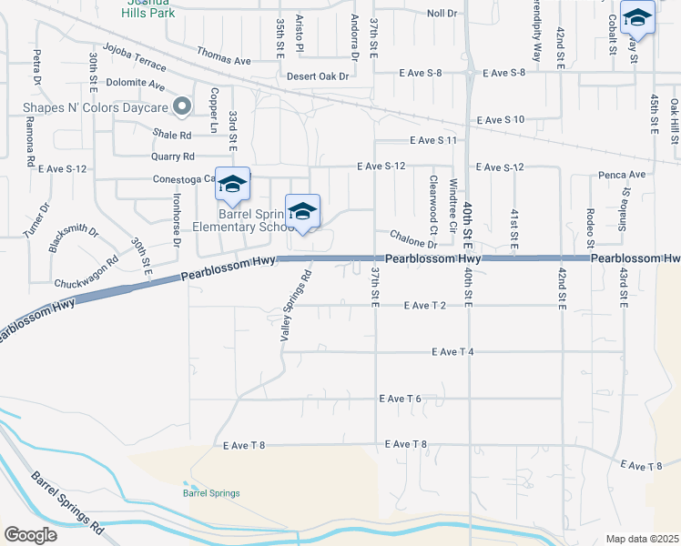 map of restaurants, bars, coffee shops, grocery stores, and more near 3636 Pearblossom Highway in Palmdale