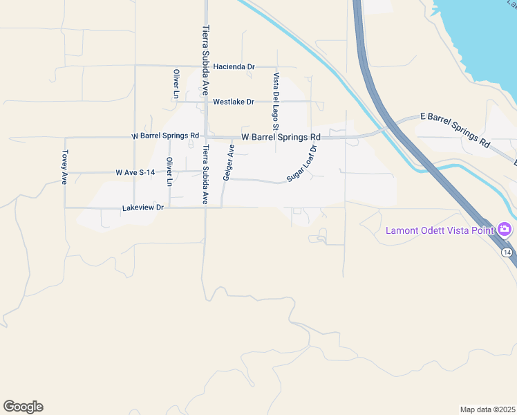 map of restaurants, bars, coffee shops, grocery stores, and more near Lakeview Drive in Palmdale