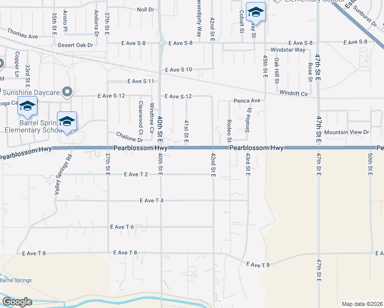 map of restaurants, bars, coffee shops, grocery stores, and more near 4110 Pearblossom Highway in Palmdale