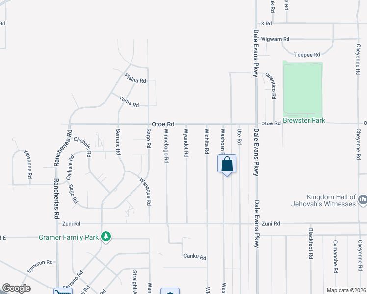 map of restaurants, bars, coffee shops, grocery stores, and more near 15986 Wyandot Road in Apple Valley