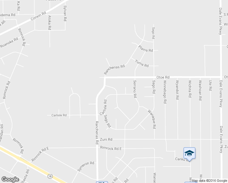 map of restaurants, bars, coffee shops, grocery stores, and more near 20210 Carlisle Road in Apple Valley