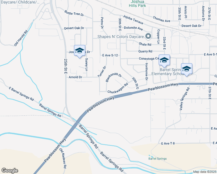 map of restaurants, bars, coffee shops, grocery stores, and more near 36341 Blacksmith Drive in Palmdale