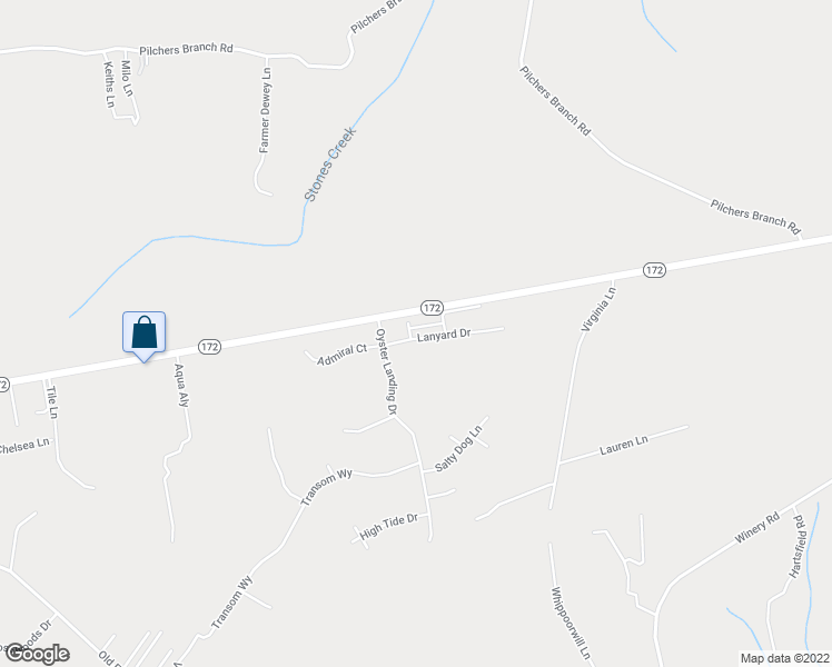 map of restaurants, bars, coffee shops, grocery stores, and more near 512 Oyster Rock Lane in Sneads Ferry