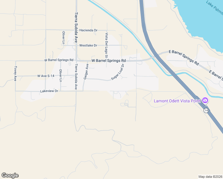 map of restaurants, bars, coffee shops, grocery stores, and more near 345 Lakeview Drive in Palmdale