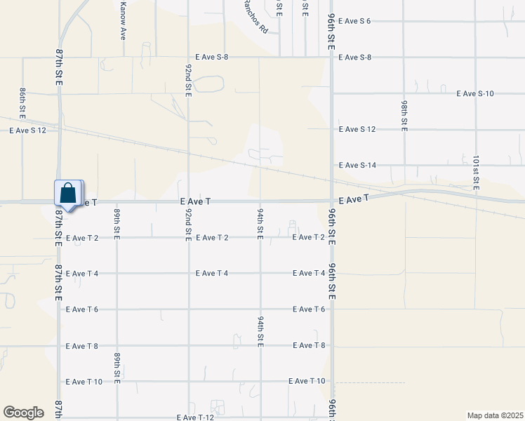 map of restaurants, bars, coffee shops, grocery stores, and more near 94th Street East in Sun Village