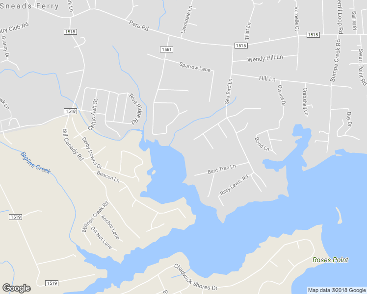 map of restaurants, bars, coffee shops, grocery stores, and more near 147 Cedar Hollow Lane in Sneads Ferry