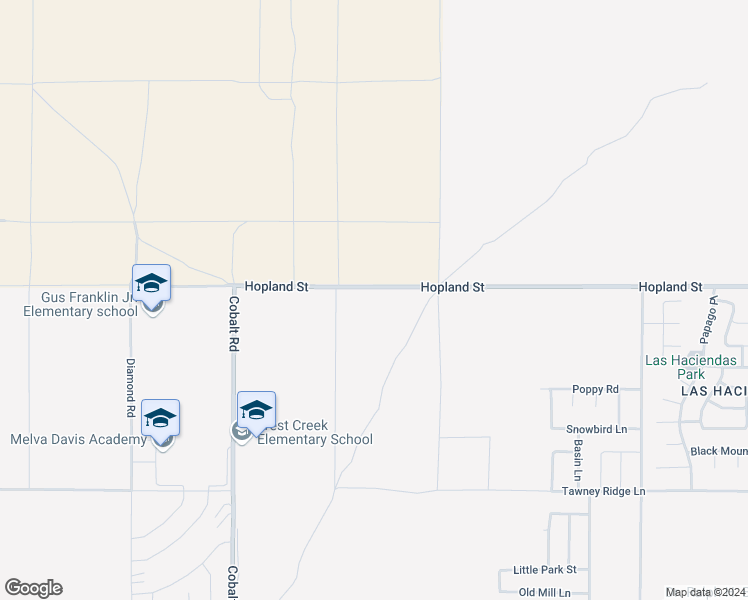 map of restaurants, bars, coffee shops, grocery stores, and more near Hopland Street in Victorville