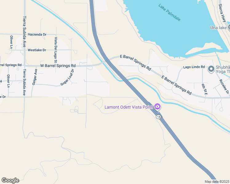 map of restaurants, bars, coffee shops, grocery stores, and more near Lakeview Drive in Palmdale