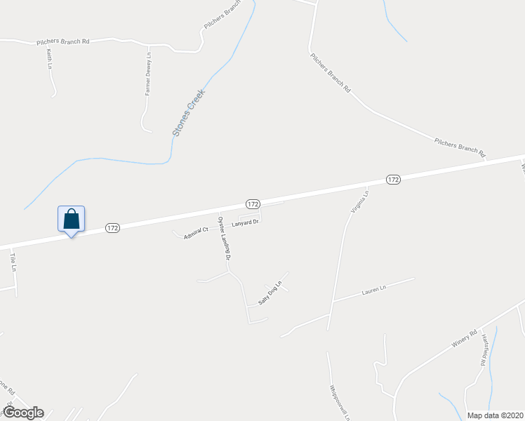 map of restaurants, bars, coffee shops, grocery stores, and more near 612 Ebb Tide Lane in Sneads Ferry