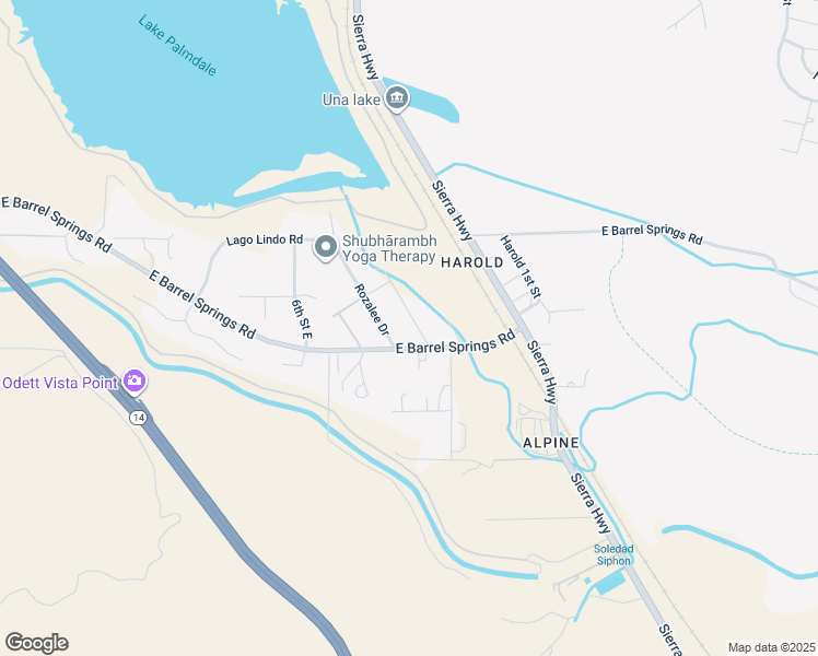 map of restaurants, bars, coffee shops, grocery stores, and more near 36457 Harold 3rd Street in Palmdale