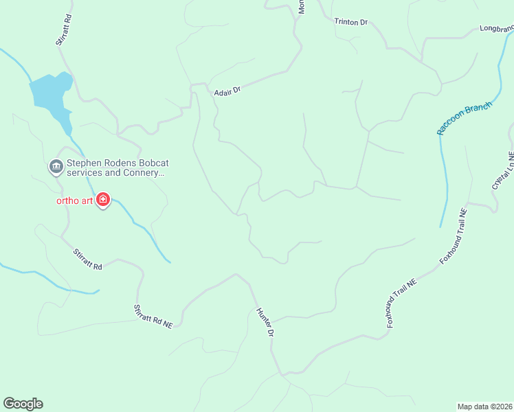 map of restaurants, bars, coffee shops, grocery stores, and more near 1071 Mayfield Lane Northeast in Ranger