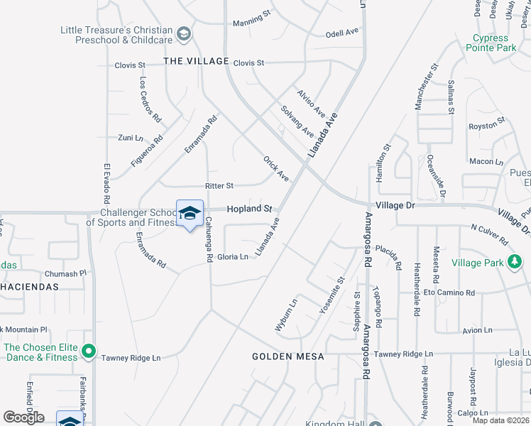 map of restaurants, bars, coffee shops, grocery stores, and more near 15050 Hopland Street in Victorville