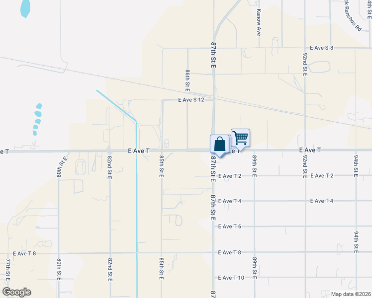 map of restaurants, bars, coffee shops, grocery stores, and more near 36515 86th Street East in Littlerock