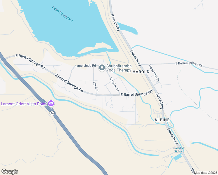map of restaurants, bars, coffee shops, grocery stores, and more near 705 Harold Date Avenue in Palmdale