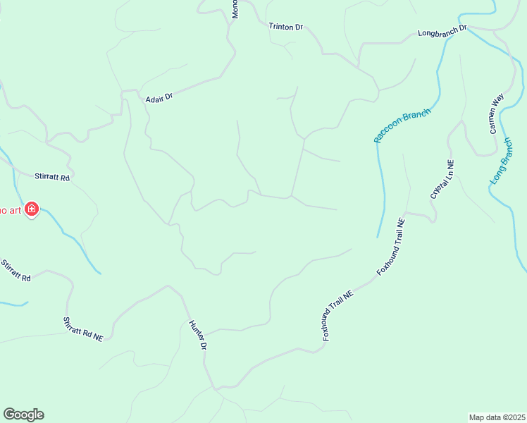 map of restaurants, bars, coffee shops, grocery stores, and more near 1019 Mayfield Lane Northeast in Ranger