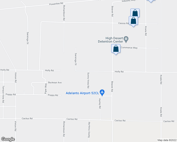 map of restaurants, bars, coffee shops, grocery stores, and more near Holly Road in Phelan