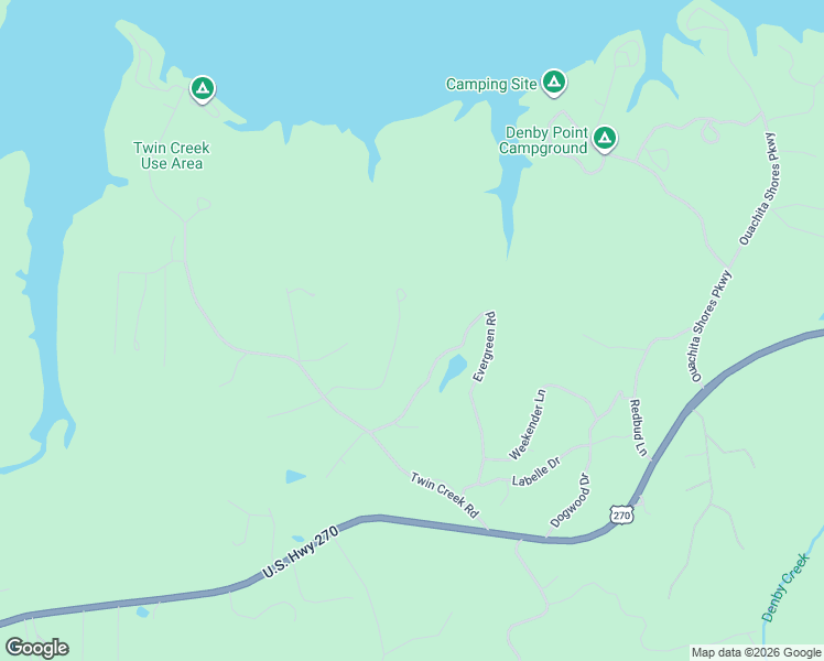 map of restaurants, bars, coffee shops, grocery stores, and more near 111 Muscadine Lane in Mount Ida
