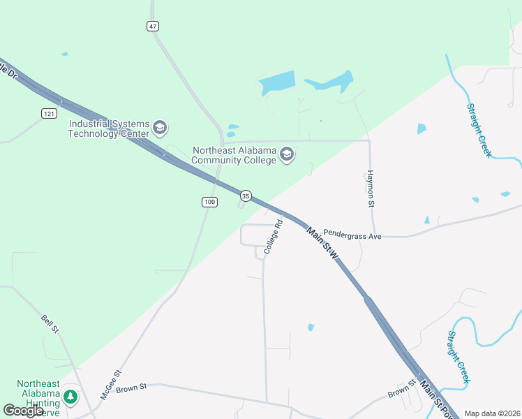 map of restaurants, bars, coffee shops, grocery stores, and more near 26 College Road in Fyffe