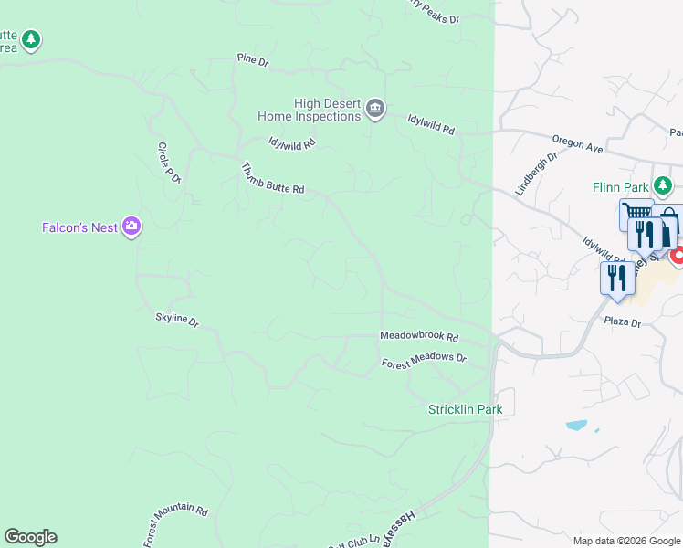map of restaurants, bars, coffee shops, grocery stores, and more near 1932 Rocky Dells Drive in Prescott