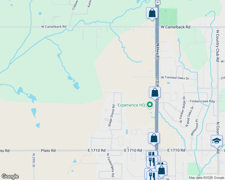 map of restaurants, bars, coffee shops, grocery stores, and more near 1911 West Kingsbury Road in Duncan