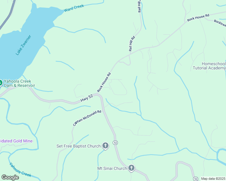 map of restaurants, bars, coffee shops, grocery stores, and more near 402 Pointe Circle in Dahlonega