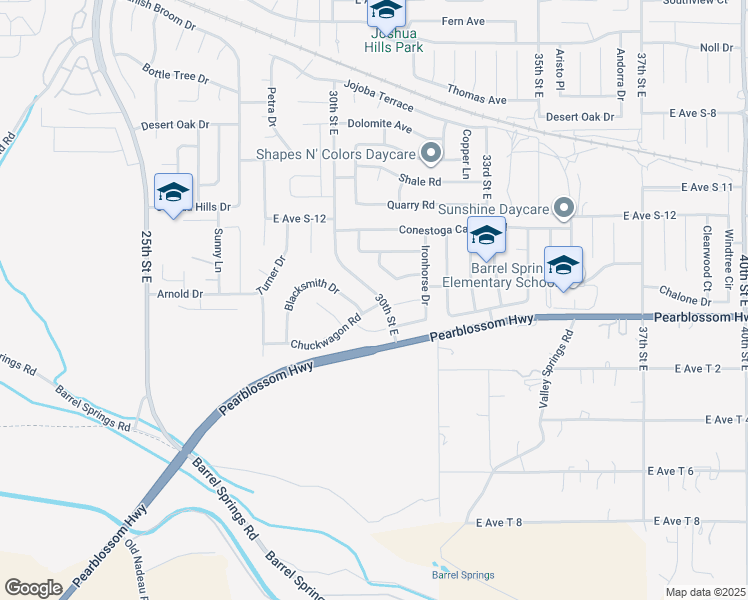 map of restaurants, bars, coffee shops, grocery stores, and more near 2897 Chuckwagon Rd in Palmdale