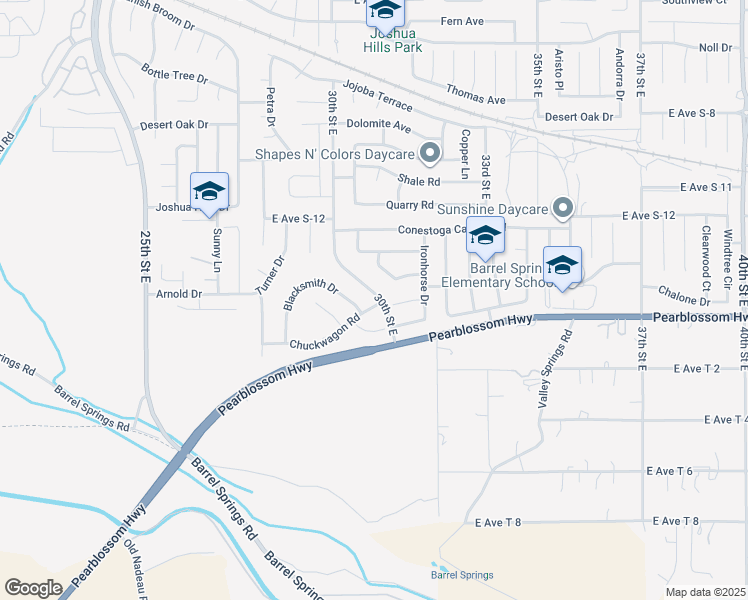 map of restaurants, bars, coffee shops, grocery stores, and more near 2897 Chuckwagon Road in Palmdale