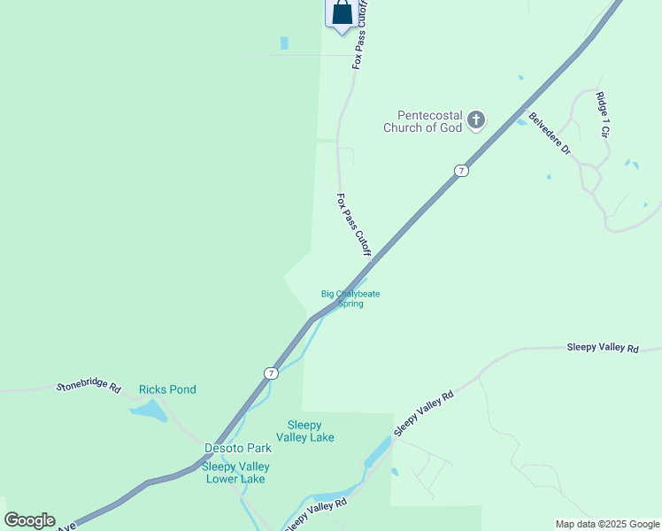map of restaurants, bars, coffee shops, grocery stores, and more near 2111 Park Avenue in Hot Springs