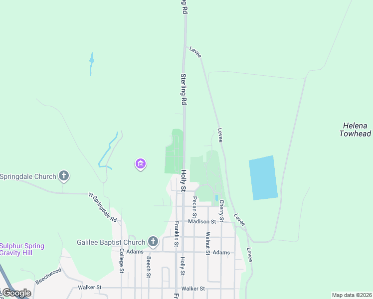 map of restaurants, bars, coffee shops, grocery stores, and more near 1920 Holly Street in Helena-West Helena