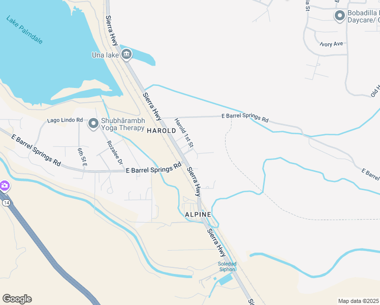 map of restaurants, bars, coffee shops, grocery stores, and more near 1120 Harold Ash Avenue in Palmdale