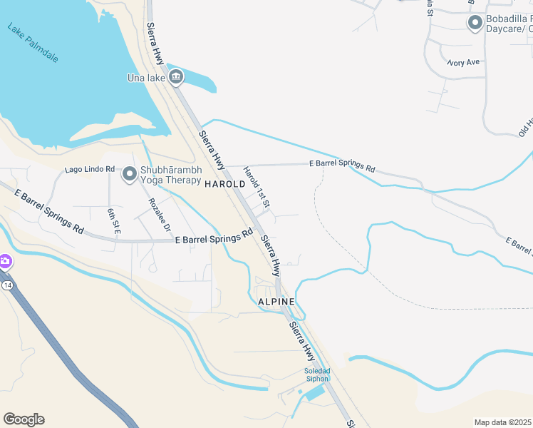 map of restaurants, bars, coffee shops, grocery stores, and more near 1120 Harold Ash Avenue in Palmdale