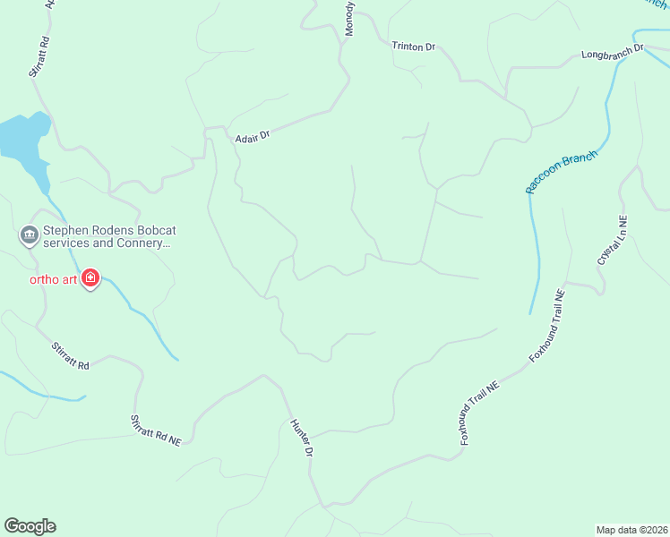 map of restaurants, bars, coffee shops, grocery stores, and more near 1069 Mayfield Lane Northeast in Ranger