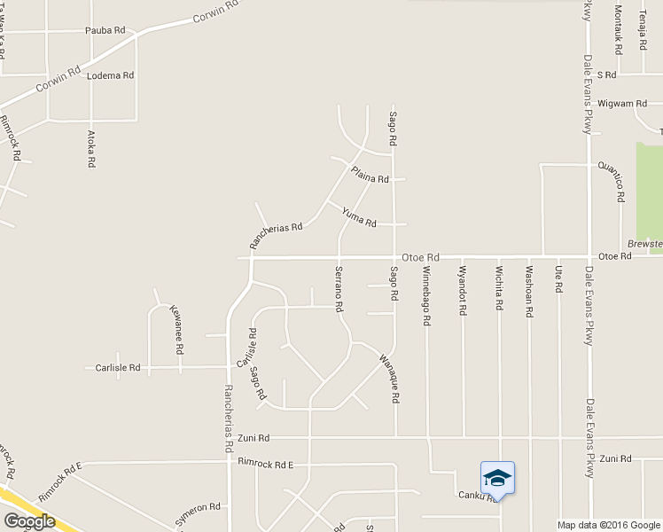 map of restaurants, bars, coffee shops, grocery stores, and more near 16076 Serrano Road in Apple Valley