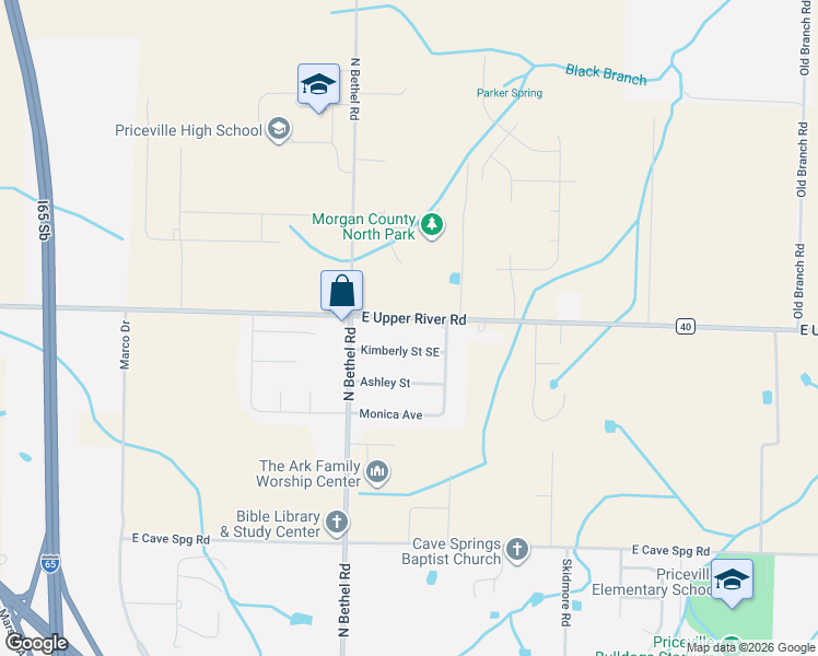 map of restaurants, bars, coffee shops, grocery stores, and more near 401 E Upper River Rd in Decatur