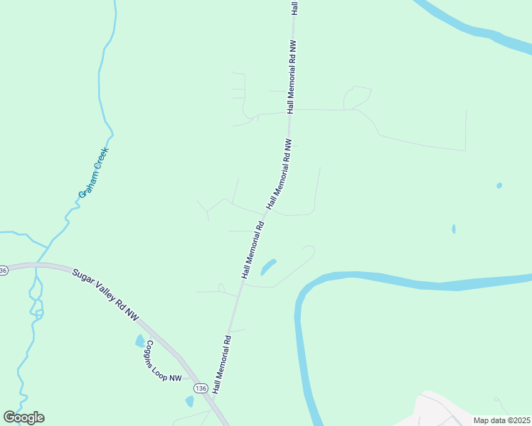 map of restaurants, bars, coffee shops, grocery stores, and more near 175 Hall Memorial Road Northwest in Calhoun