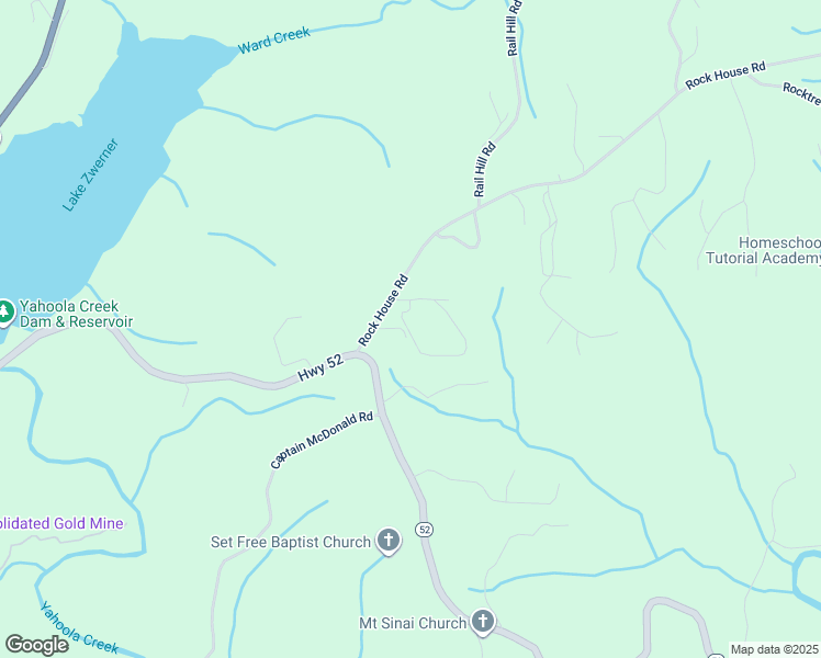 map of restaurants, bars, coffee shops, grocery stores, and more near 402 Pointe Circle in Dahlonega