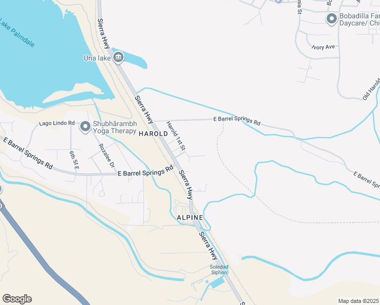 map of restaurants, bars, coffee shops, grocery stores, and more near Harold 1st Street in Palmdale